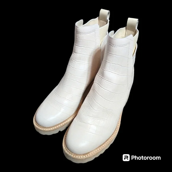 Dolce Vita Huey Boot in Ivory Crocodile Size 8.5 - Picture 1 of 10